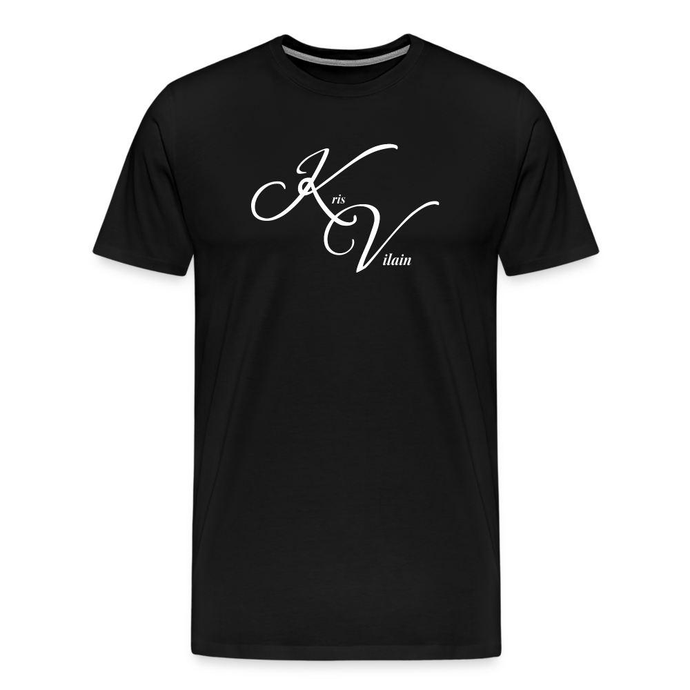 Kris Vilain White Print Tee - black