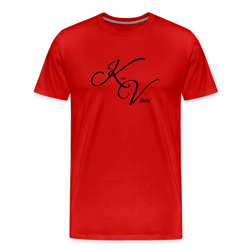 Kris Vilain Black Print Tee - red