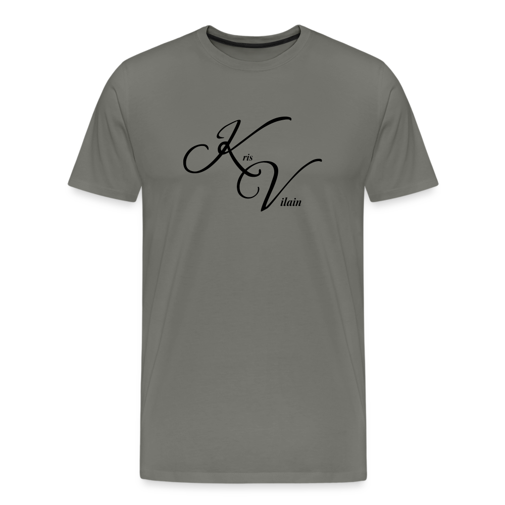 Kris Vilain Black Print Tee - asphalt gray