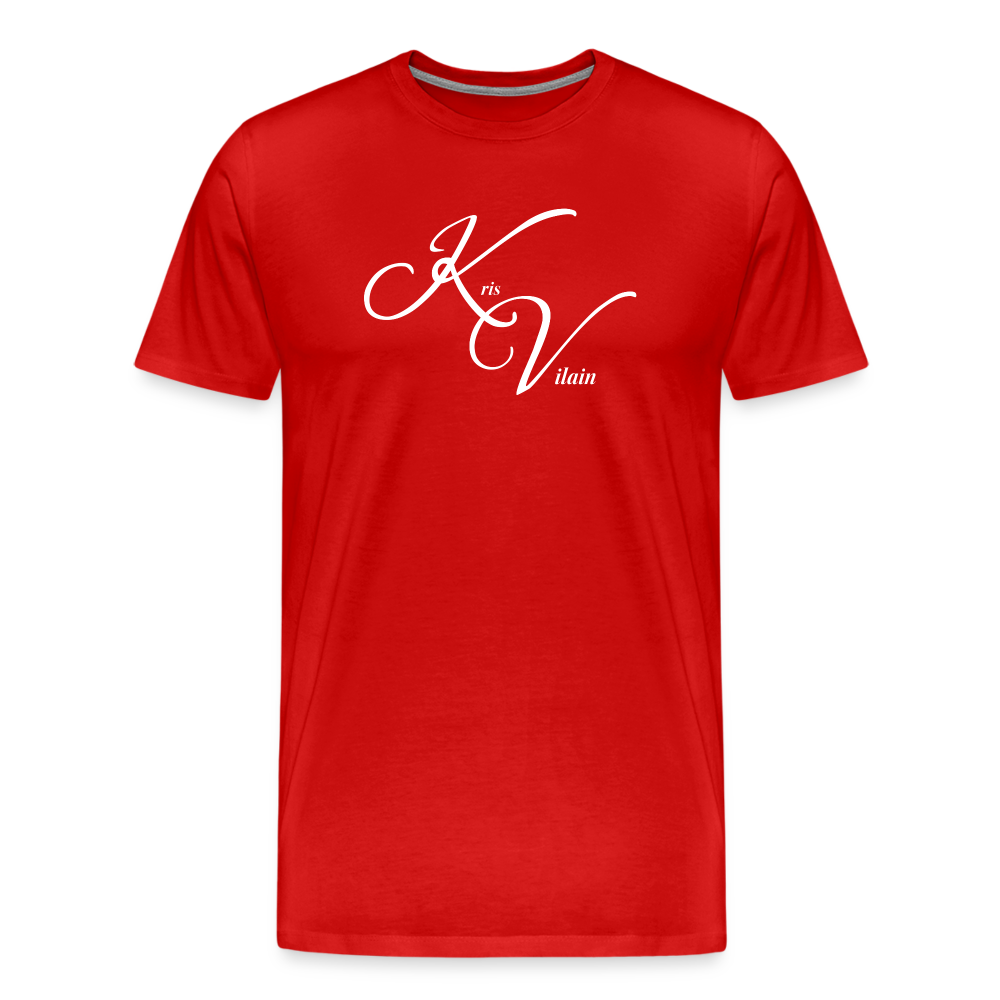 Kris Vilain White Print Tee - red