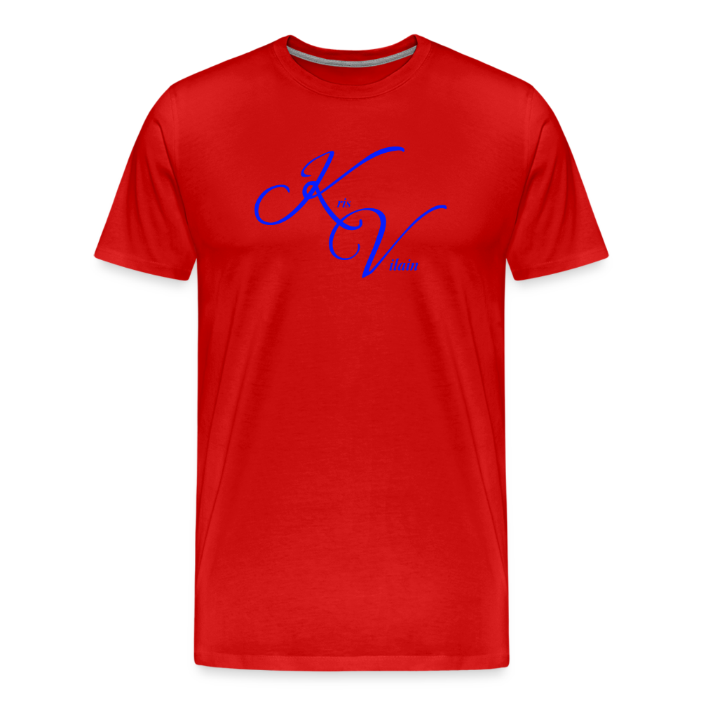 Kris Vilain Blue Print Tee - red