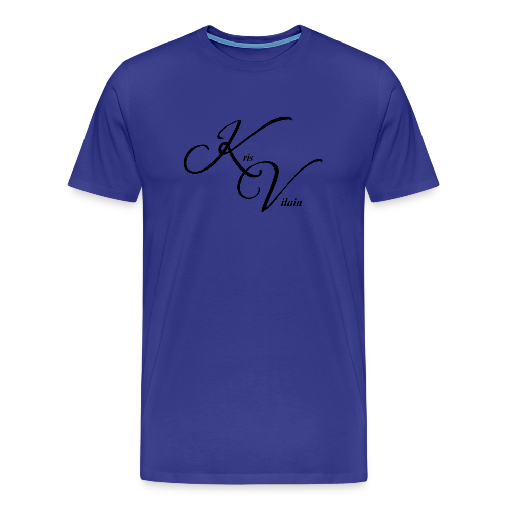Kris Vilain Black Print Tee - royal blue