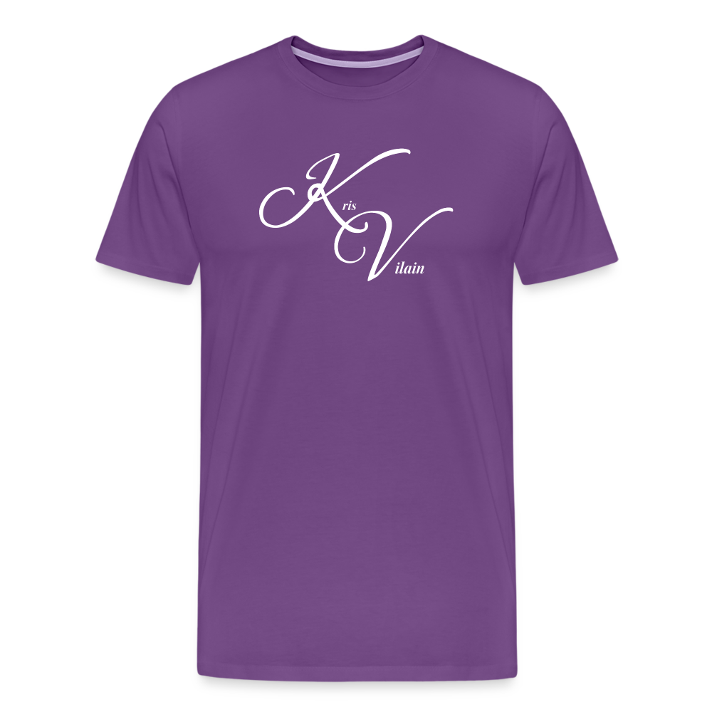 Kris Vilain White Print Tee - purple