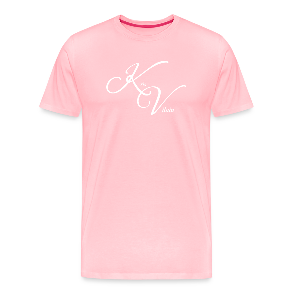 Kris Vilain White Print Tee - pink