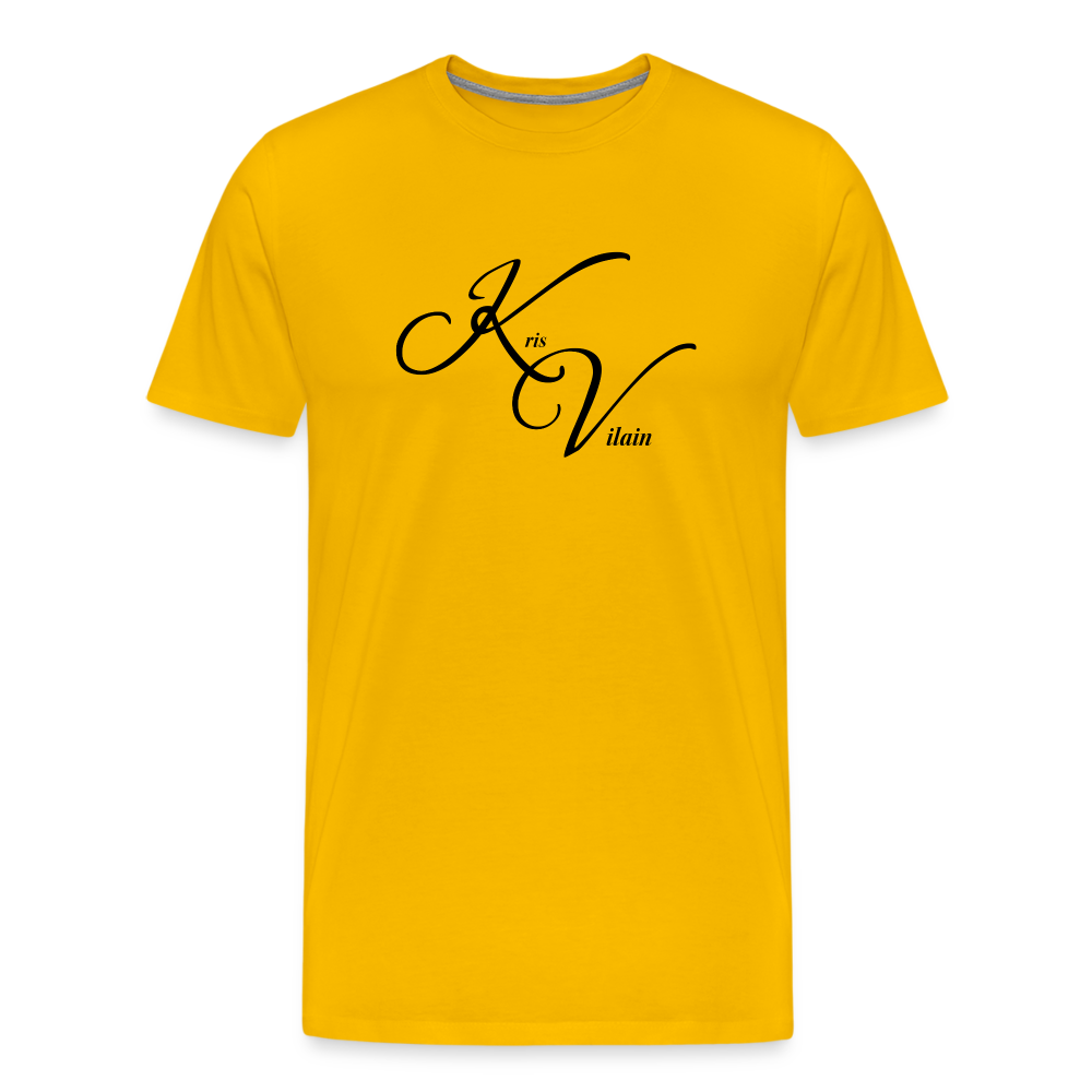 Kris Vilain Black Print Tee - sun yellow