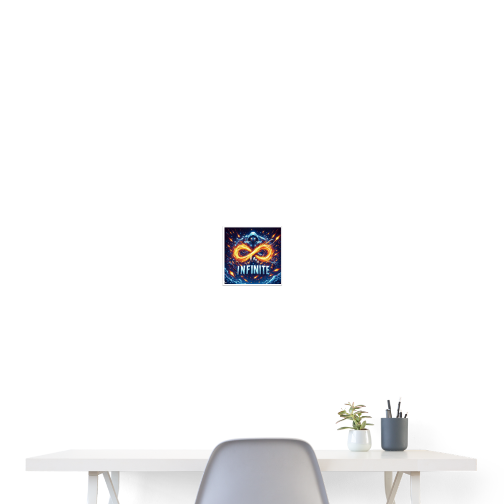 INFINITE Gaming 8x8 Poster - white