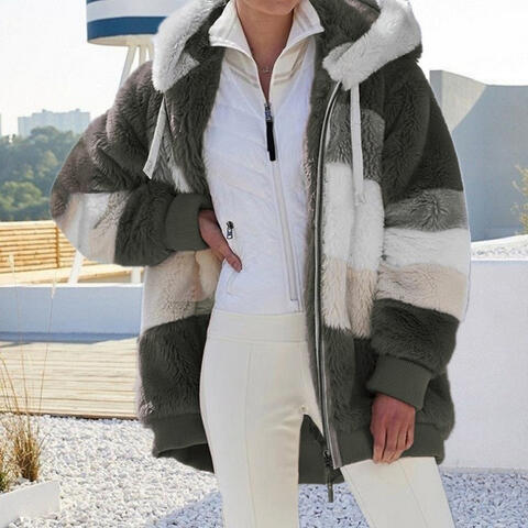 Big Boss Color Block Zip-Up Hooded Jacket