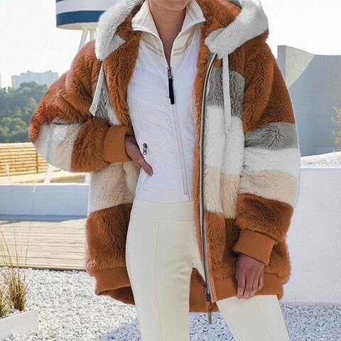 Big Boss Color Block Zip-Up Hooded Jacket