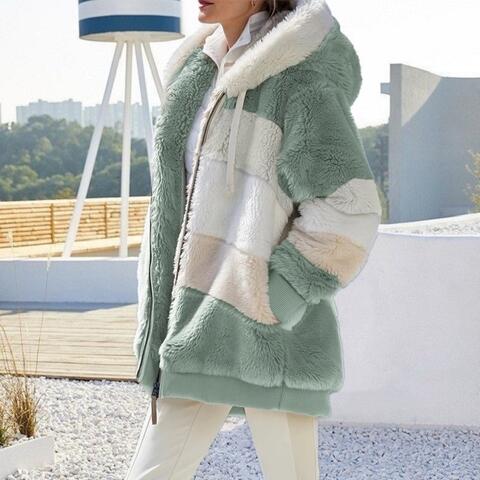Big Boss Color Block Zip-Up Hooded Jacket