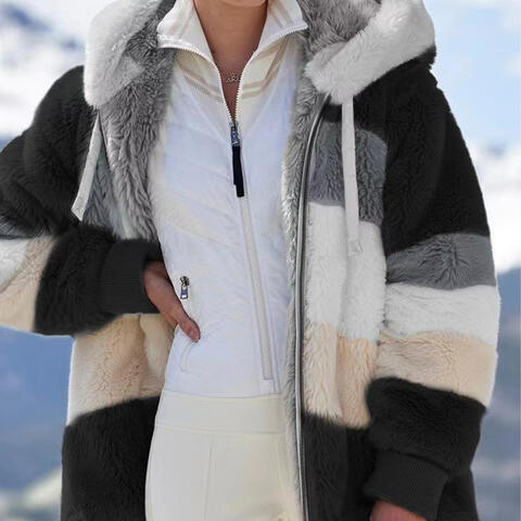 Big Boss Color Block Zip-Up Hooded Jacket