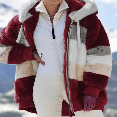 Big Boss Color Block Zip-Up Hooded Jacket