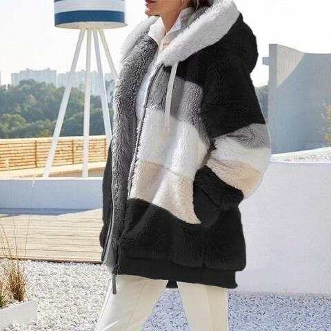 Big Boss Color Block Zip-Up Hooded Jacket