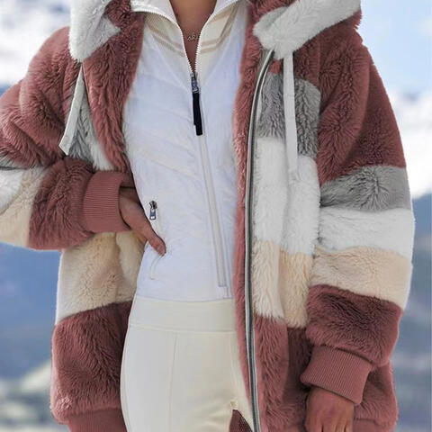 Big Boss Color Block Zip-Up Hooded Jacket