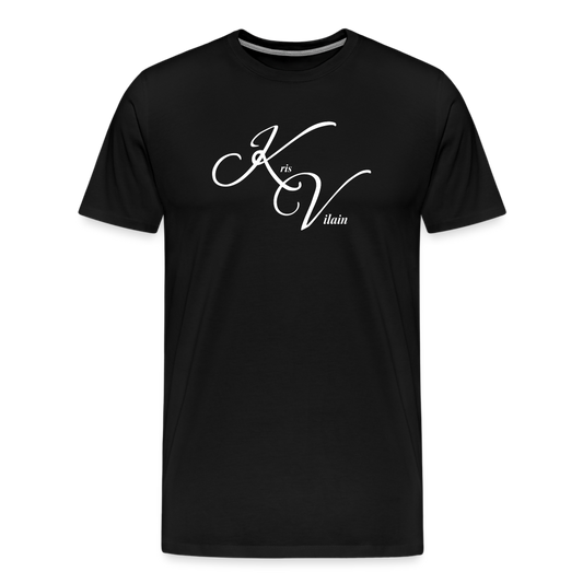 Kris Vilain White Print Tee - black
