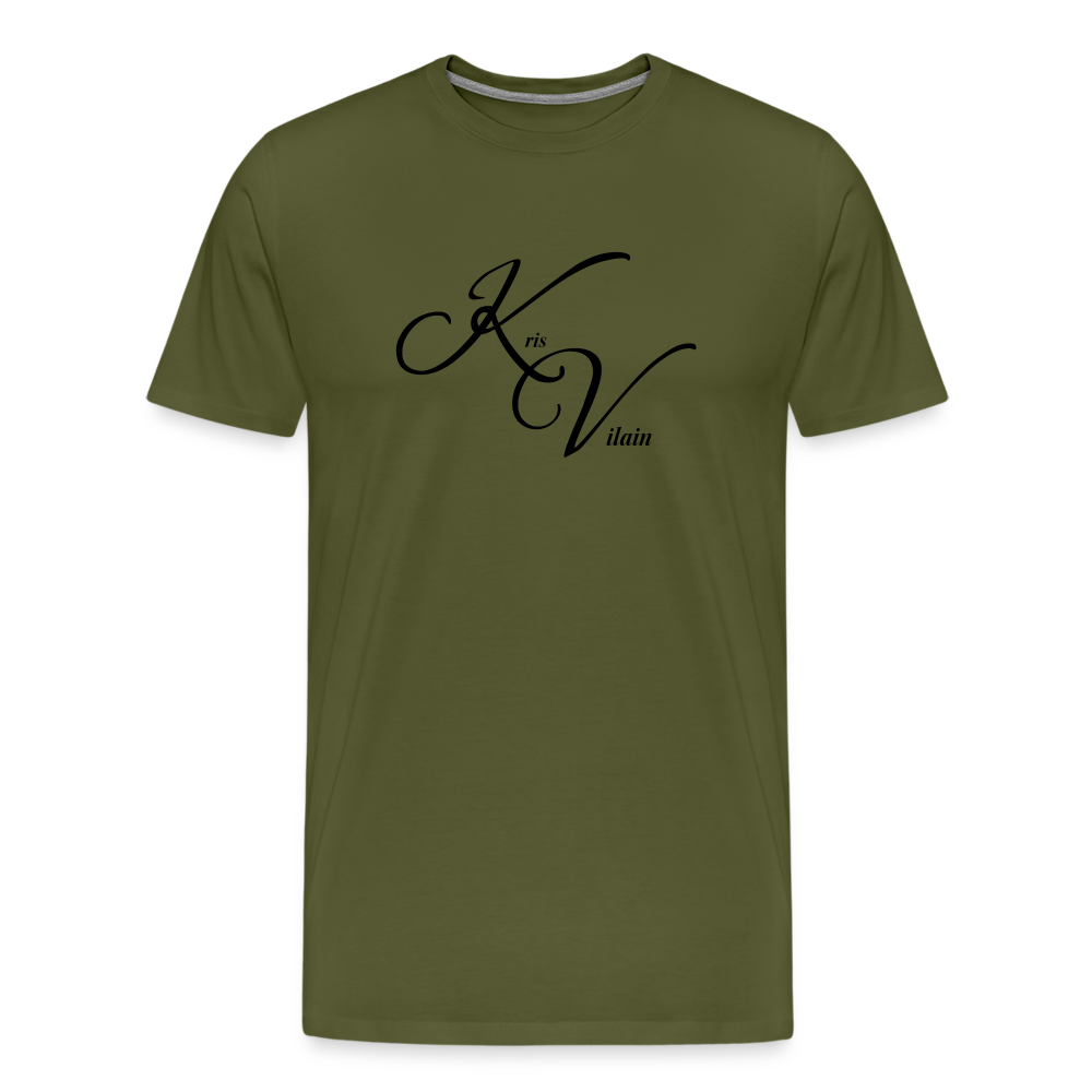 Kris Vilain Black Print Tee - olive green
