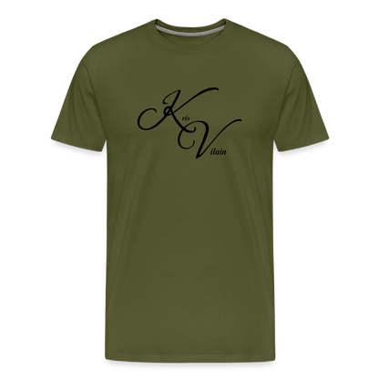 Kris Vilain Black Print Tee - olive green