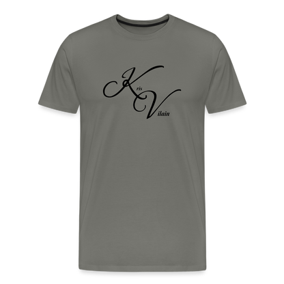 Kris Vilain Black Print Tee - asphalt gray