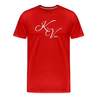 Kris Vilain White Print Tee - red
