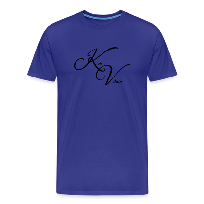 Kris Vilain Black Print Tee - royal blue