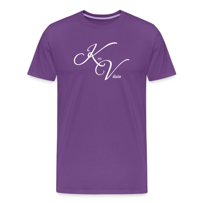 Kris Vilain White Print Tee - purple