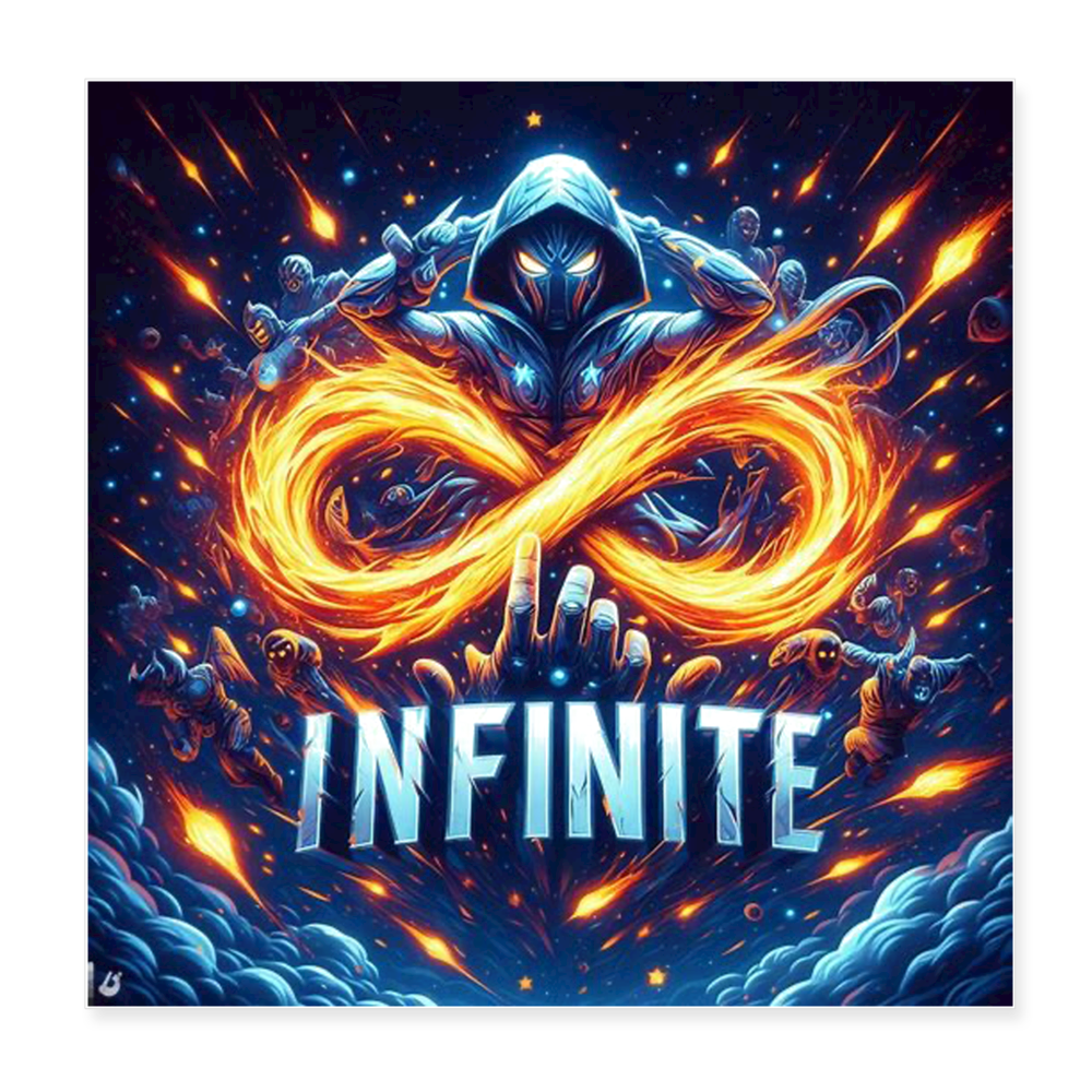 INFINITE Gaming 8x8 Poster - white