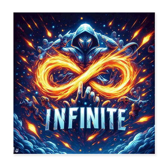 INFINITE Gaming 8x8 Poster - white